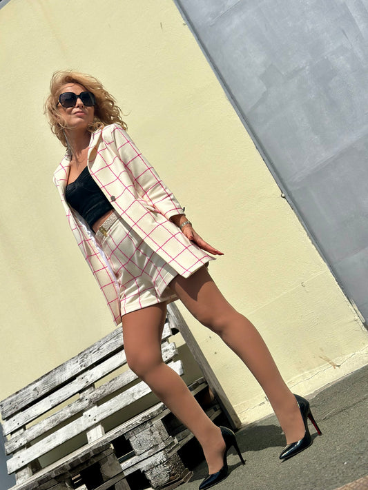 Milano Grid Сет - блейзер и къси панталони