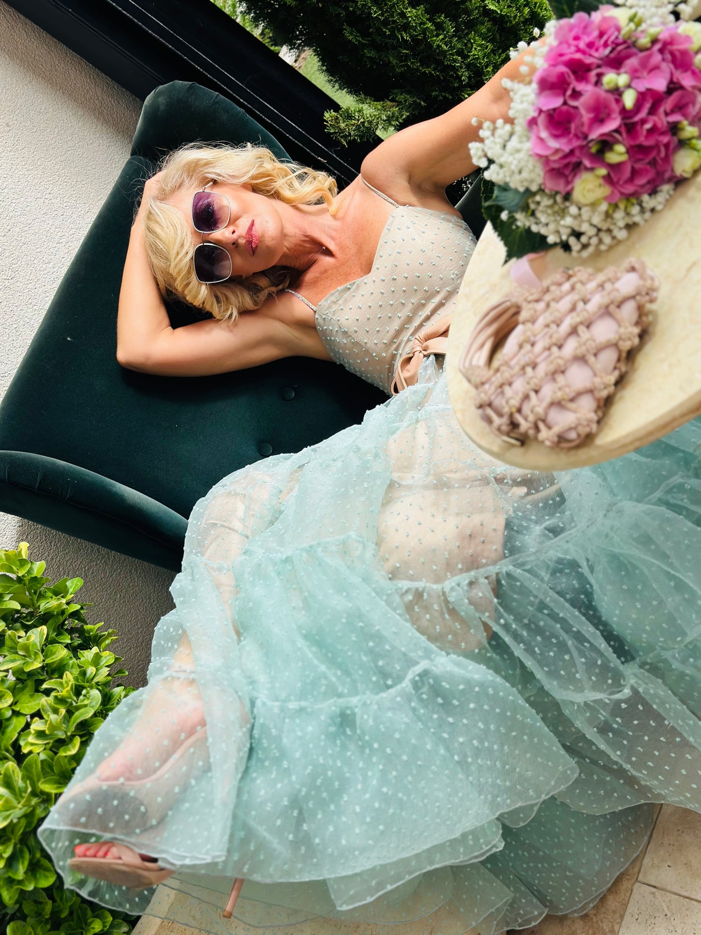 Mint Dots Dress Рокля