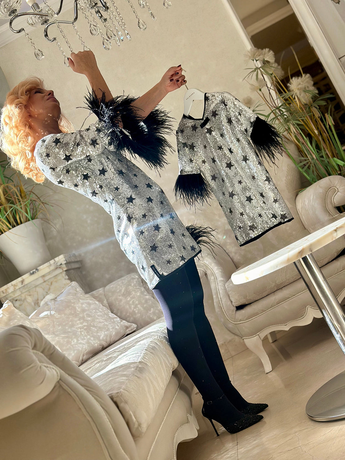 Star Feather Glam Dress