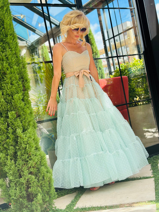 Mint Dots Dress Рокля