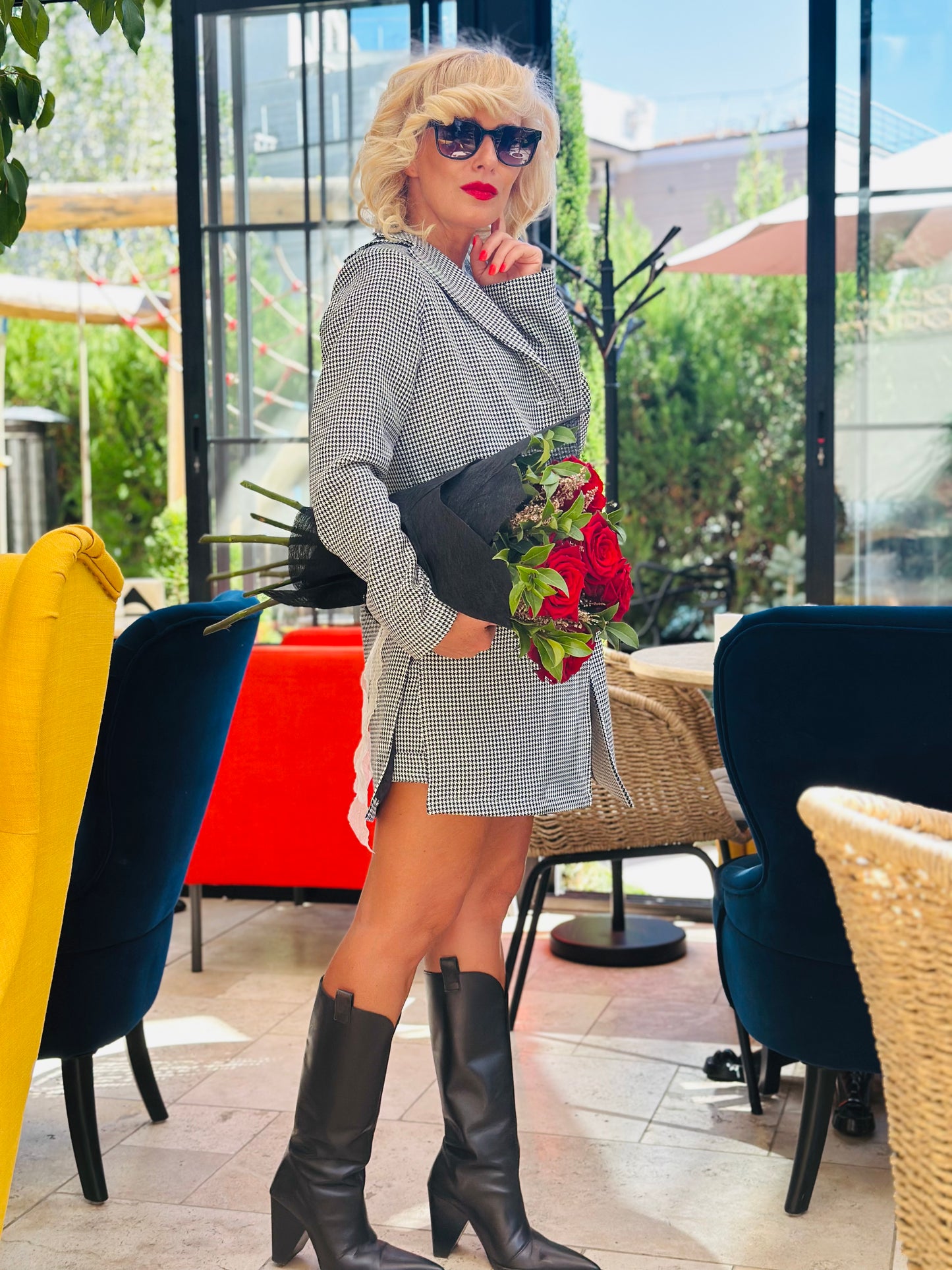 Pepita Chic Blazer Дълго сако