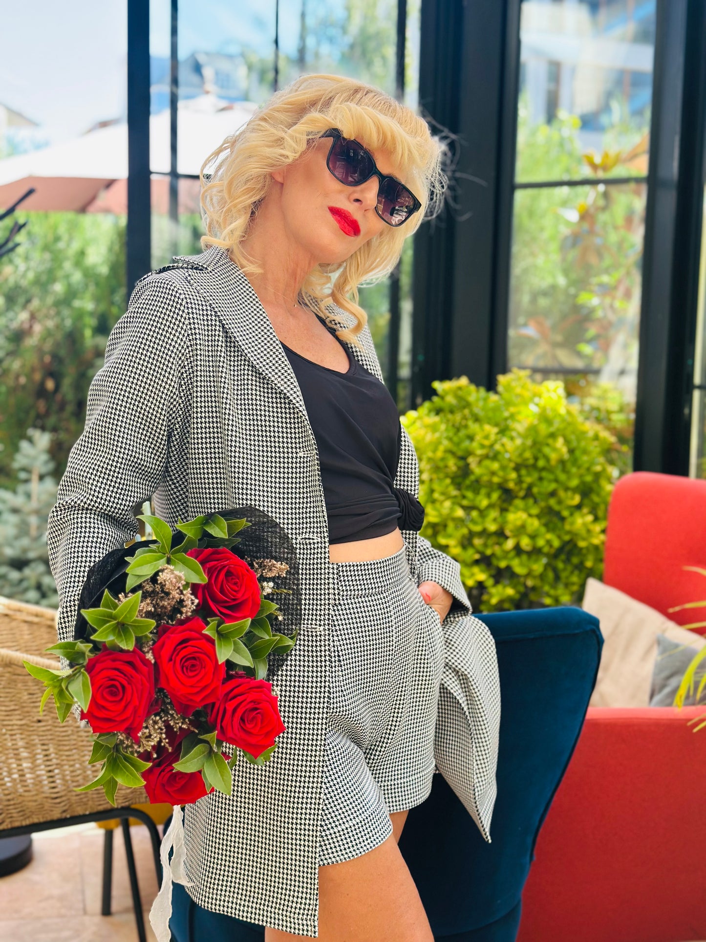 Pepita Chic Blazer Дълго сако