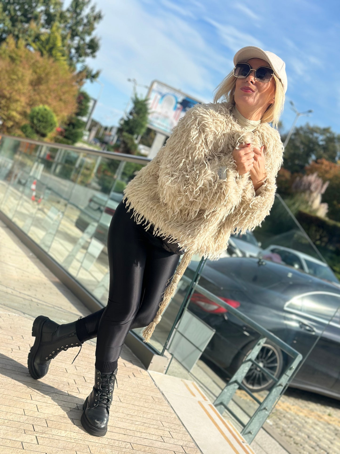 Ivory Feather Touch Fluffy Coat