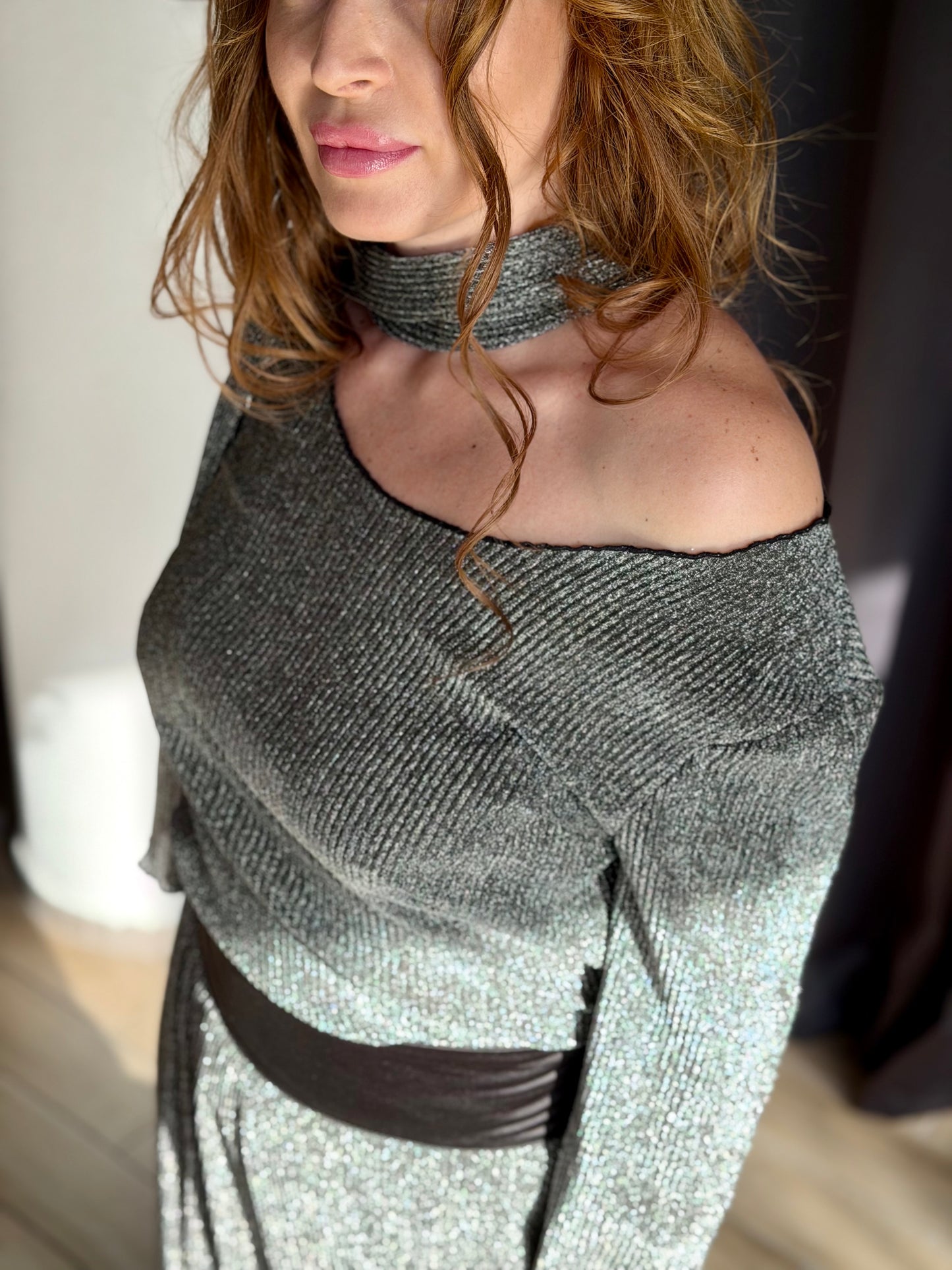 Silver Drift Top & Scarf