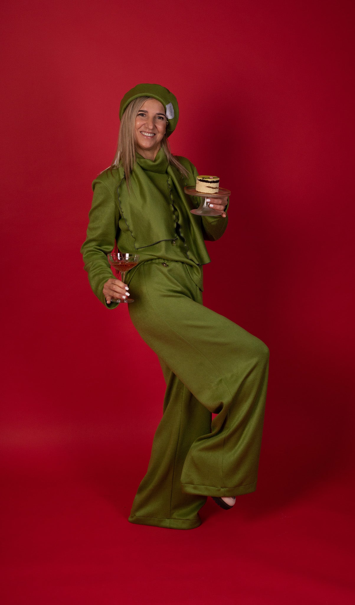 Green Smile Soft Knit Scarf in Green