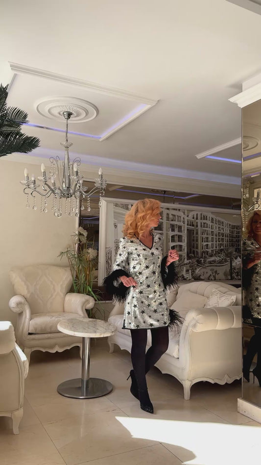 Star Feather Glam Dress